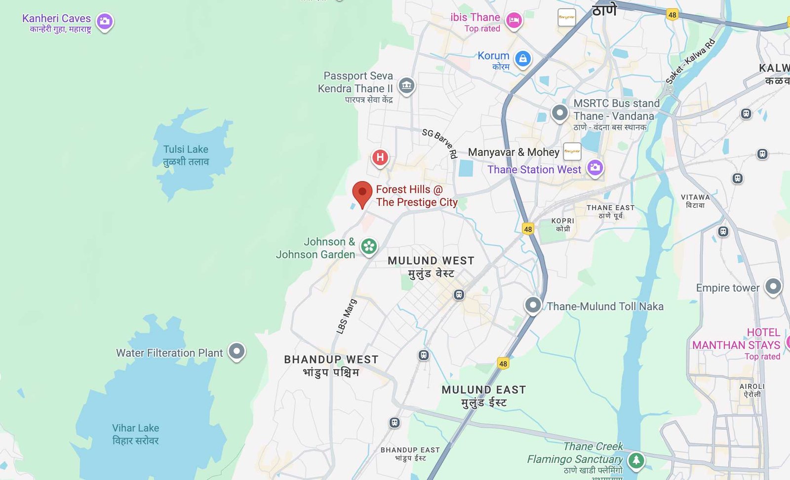 Location Map – Prestige Forest Hill, Mulund